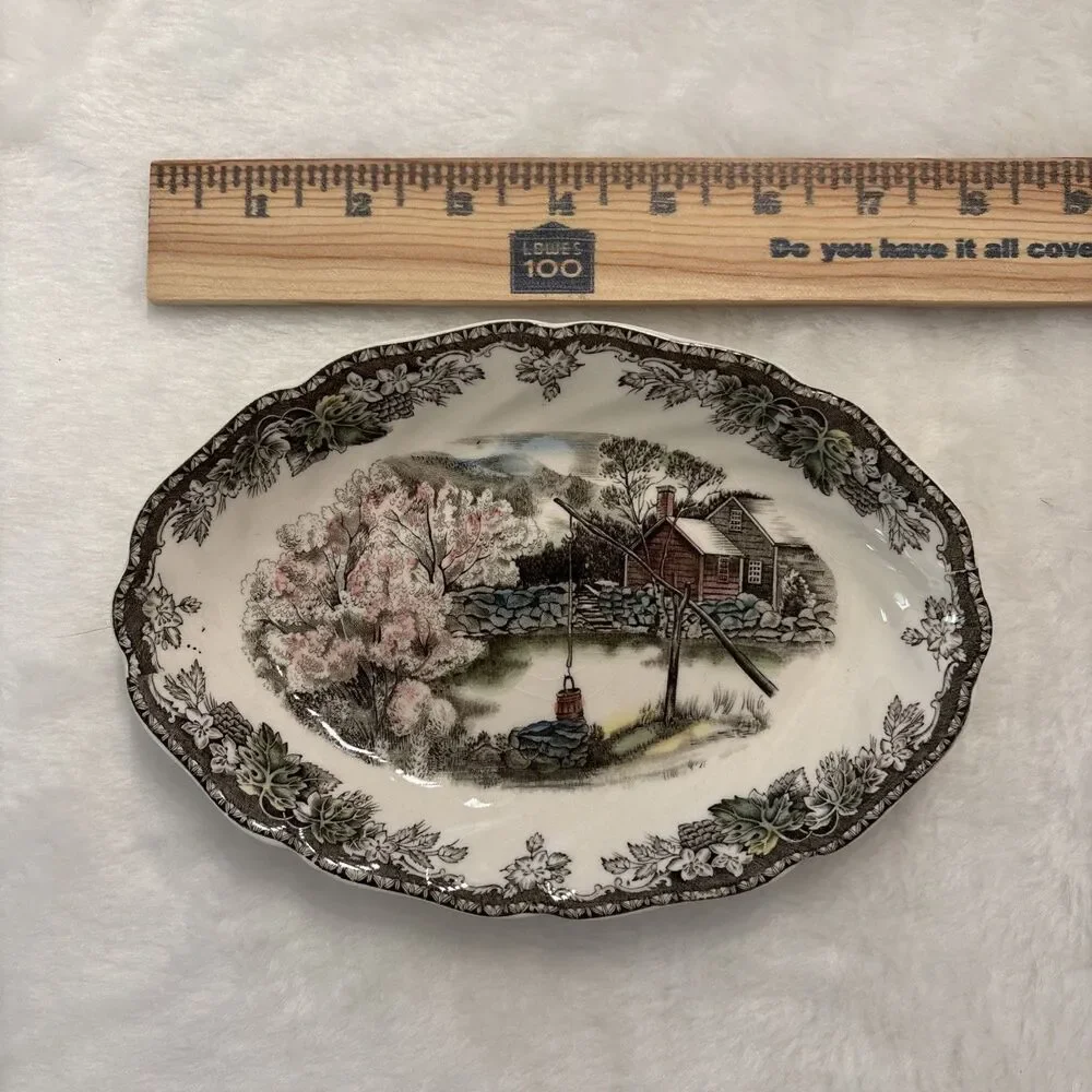 Johnson Bros Friendly Village Gravy Boat Plate Small Dish Made In England